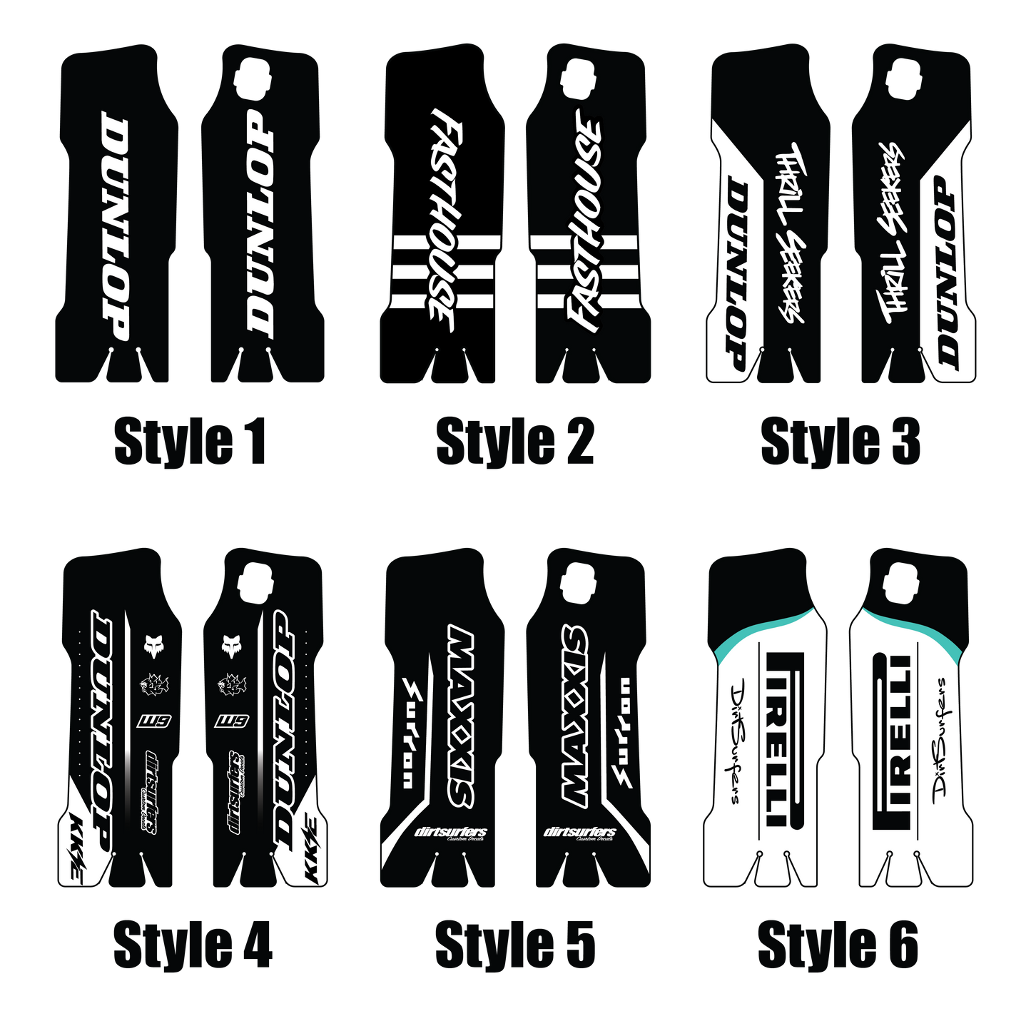 Custom Stock Surron Fork Guard Decals