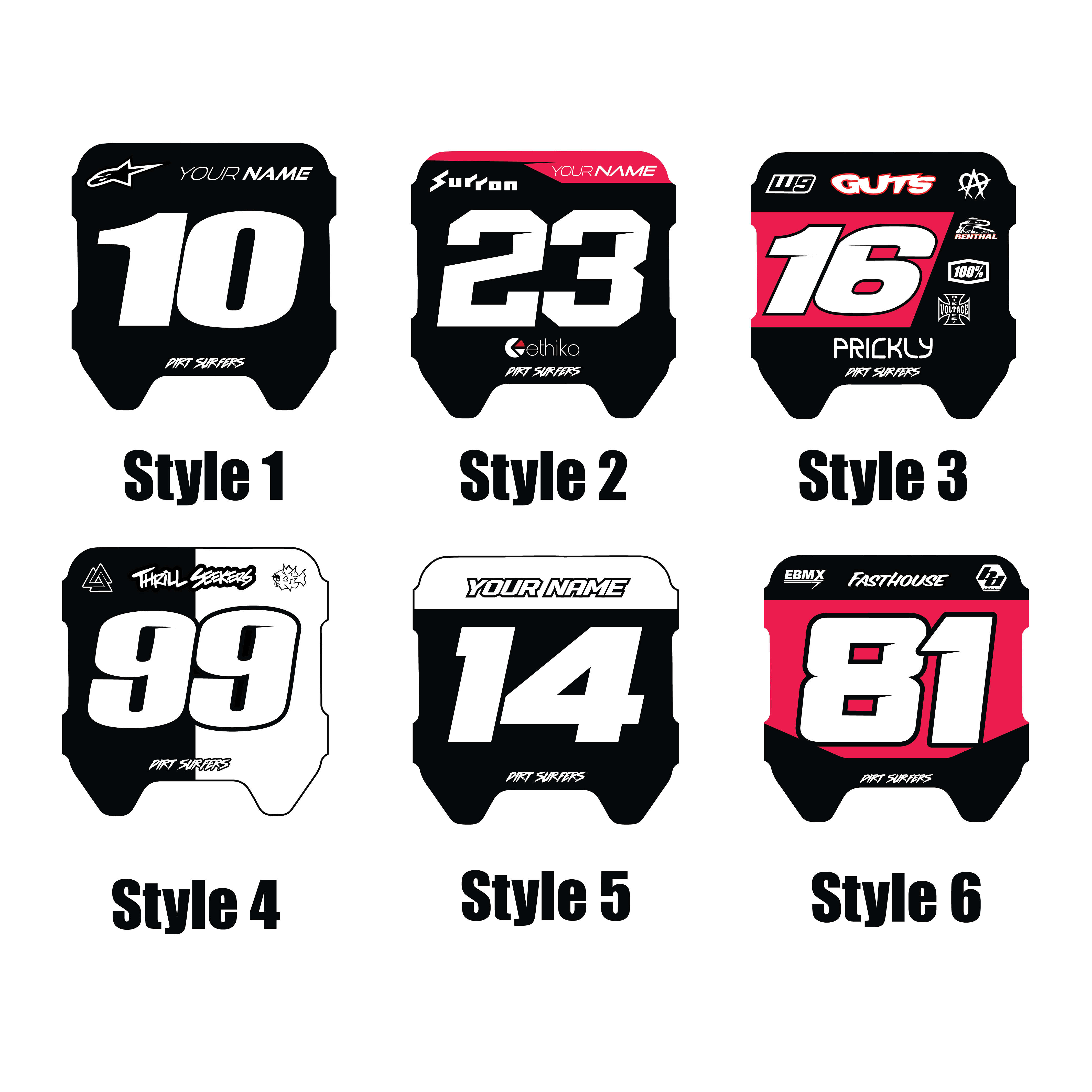 Custom Surron Number Plate Decal Dirt Surfers custom-surron-number-plate-decal-dirt-surfers