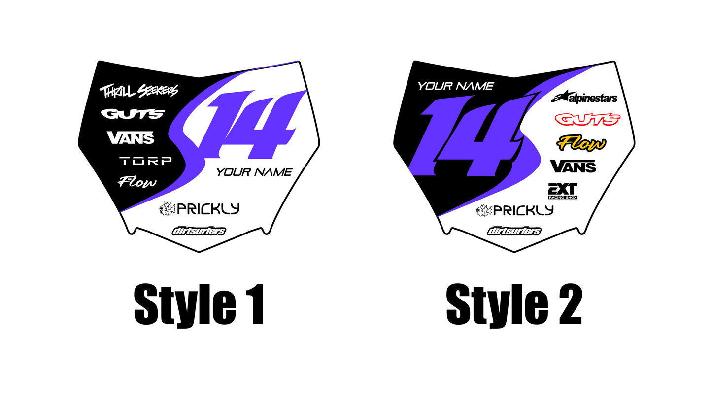 Custom Motocutz Plate Decal SERIES 2