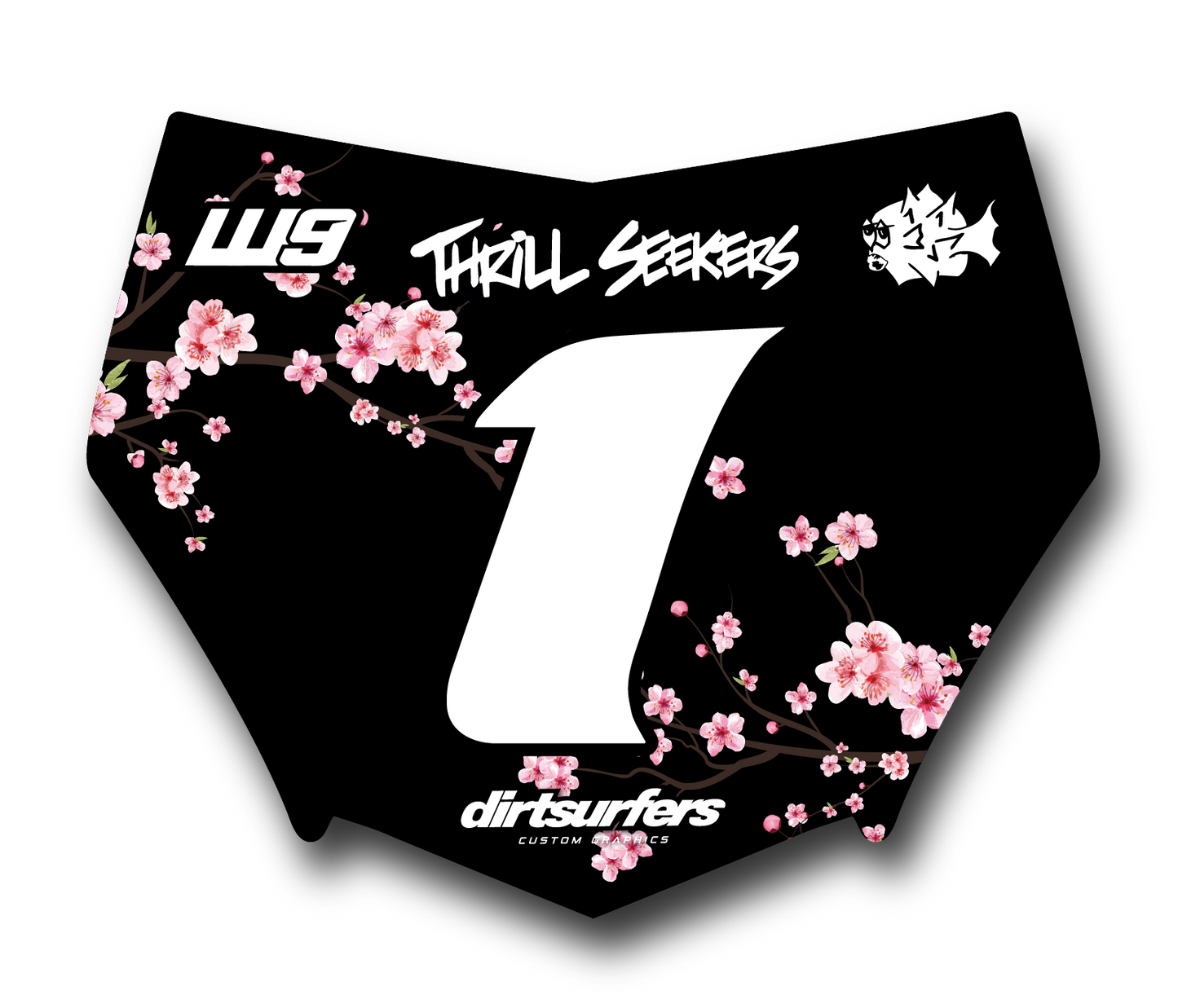 Motocutz Number Plate Decal (Cherry Blossom)